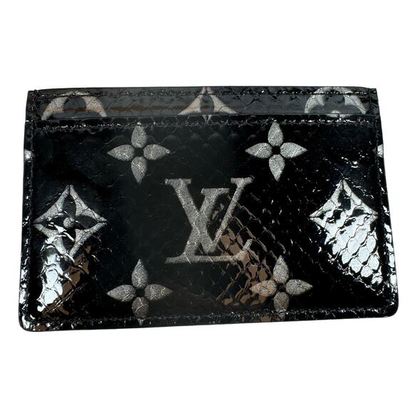 Louis Vuitton Handbags - Louis Vuitton Python Cardholder Black/Silver Monogram exotic card case wallet LV